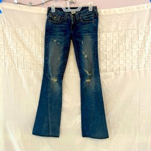 True religion low waisted flared jeans